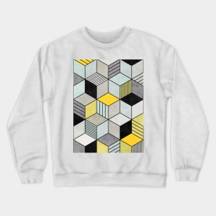 Colorful Concrete Cubes 2 - Yellow, Blue, Grey Crewneck Sweatshirt